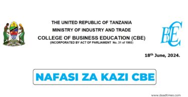 3 Vacancies Open at CBE Tanzania