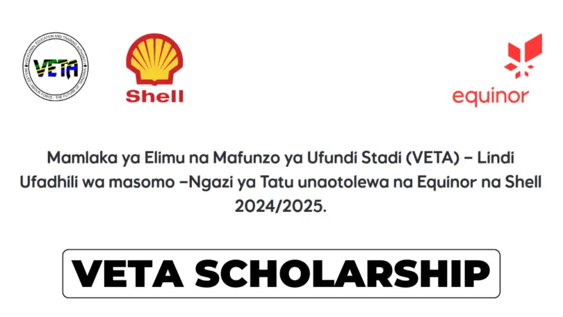 Shell and Equinor Tanzania Level 3 VETA Scholarship 2024