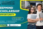 University of Birmingham International DeepMind Scholarship 2024